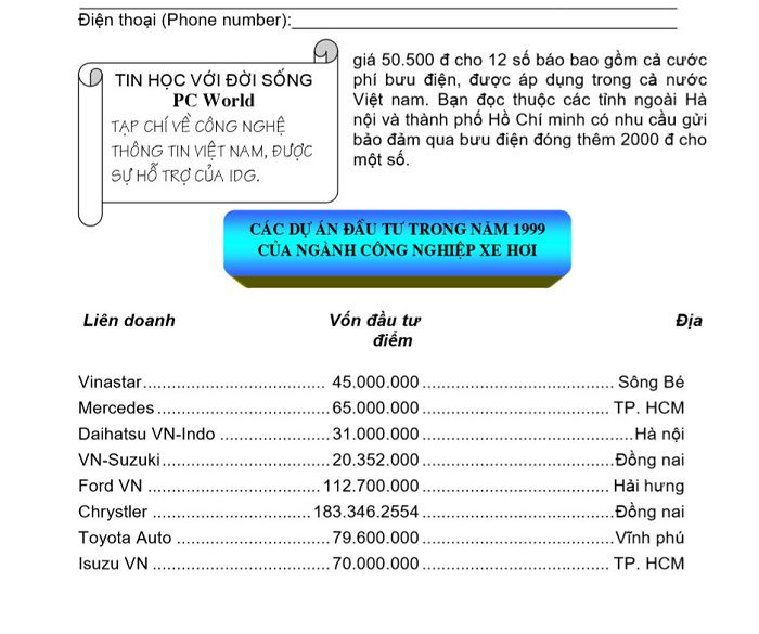 bài tập tự học word
