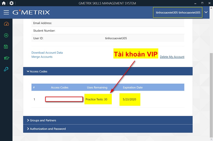 mã code phần mềm gmetrix