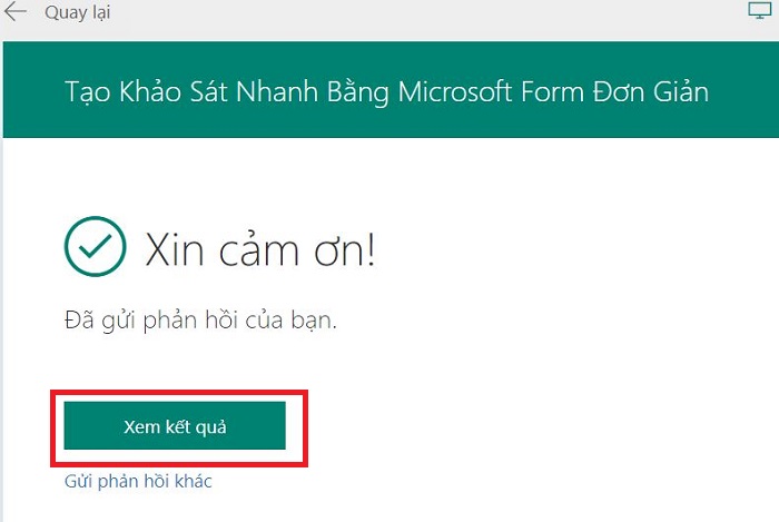 gửi để sử dụng báo cáo và xem phản hồi 