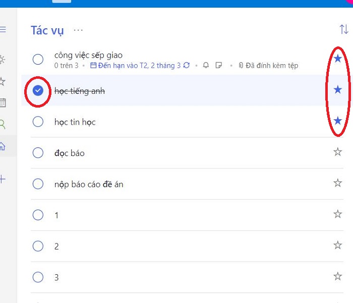cách ghi chú khi xong 1 tác vụ và đánh dấu