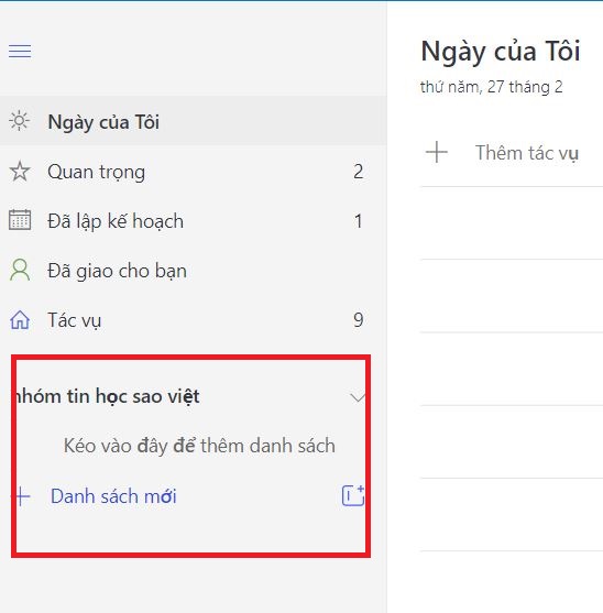 tạo nhóm công việc