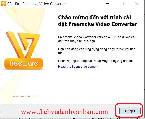 Chọn Next trong cài đặt Freemake