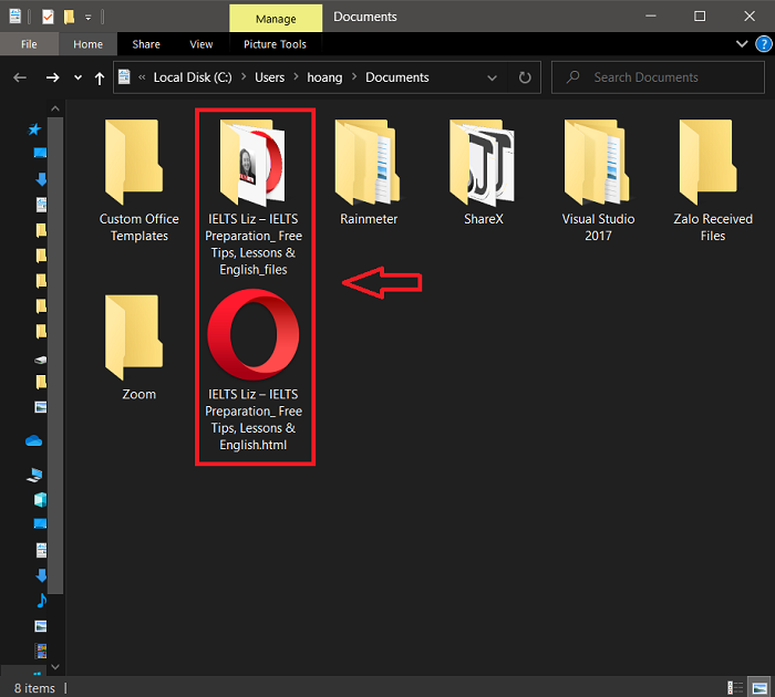 Folder và file có đuôi html