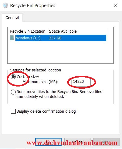 file đã xóa vẫn còn trong Recycle Bin
