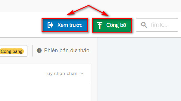 xem trước hoặc công bố luôn bài khảo sát