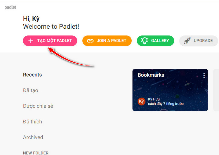 Tạo định dạng cho padlet