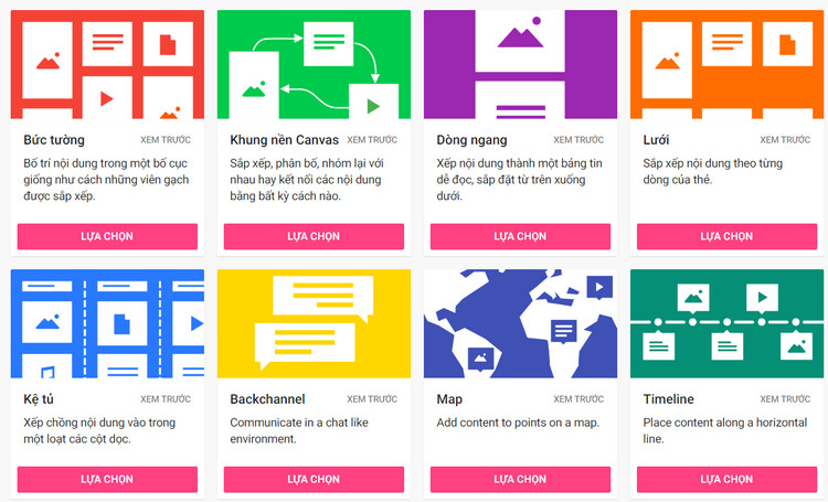 chọn định dạng cho padlet