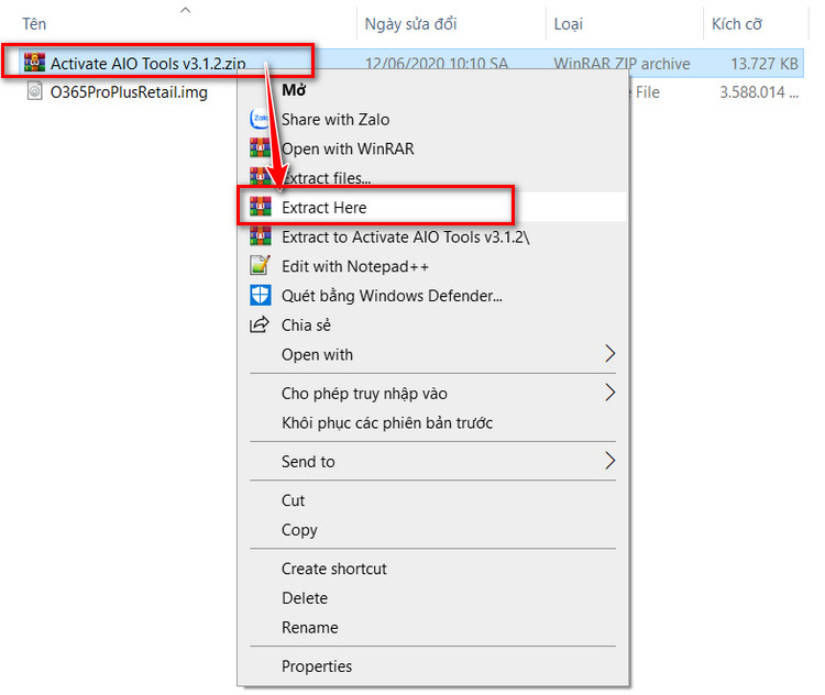giải nén file crack