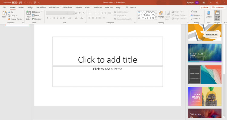 giao diện của Powerpoint