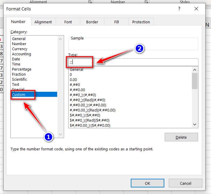 format cell cho ô chứa checkbox
