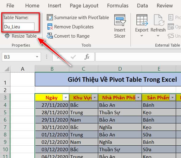 đổi tên table