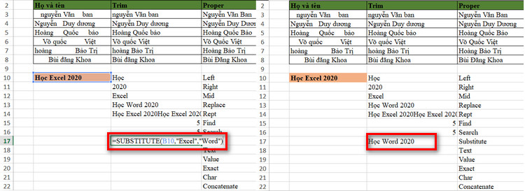 hàm substitute