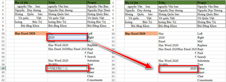 hàm value