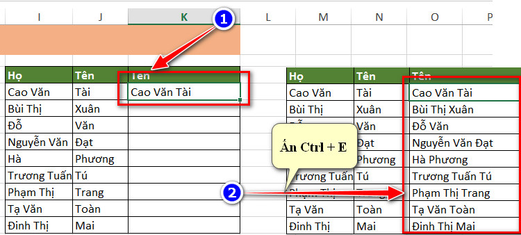 gộp nhanh họ và tên