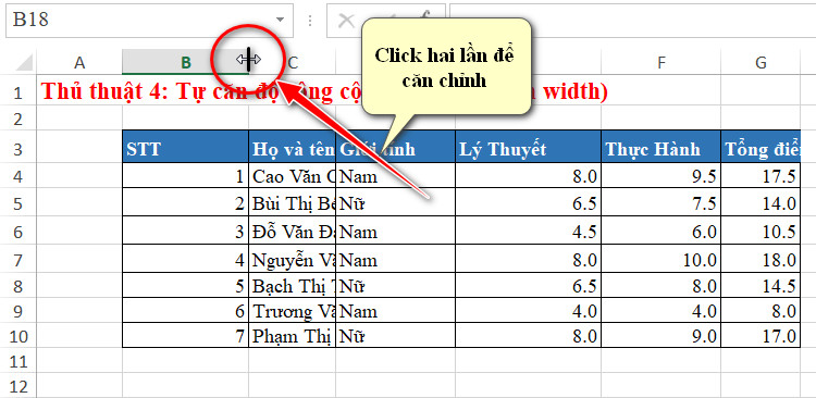 con chuột với mũi tên hai bên