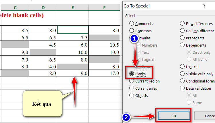 tô đến bảng blanks