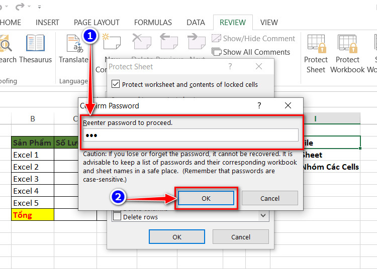 confirm password