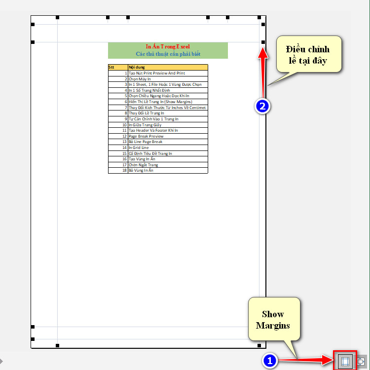 show margins