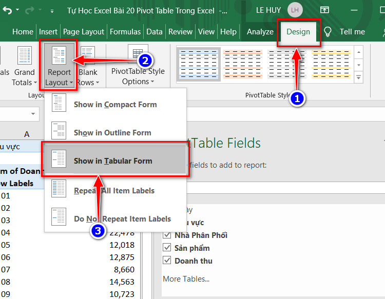 report layout