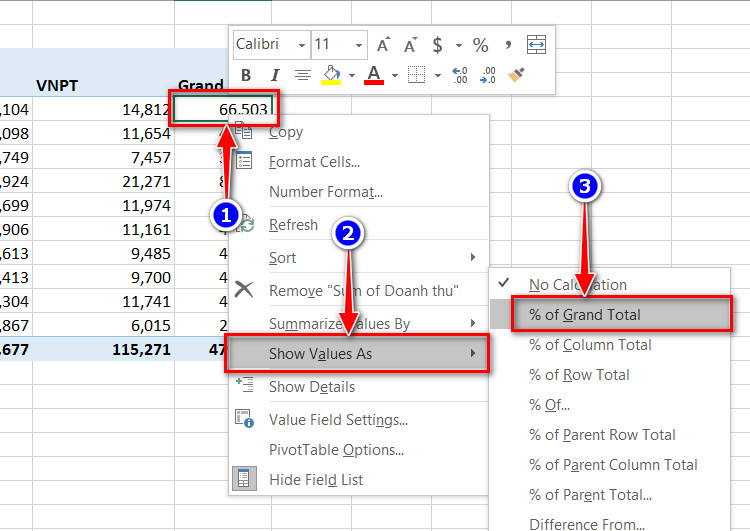 show value