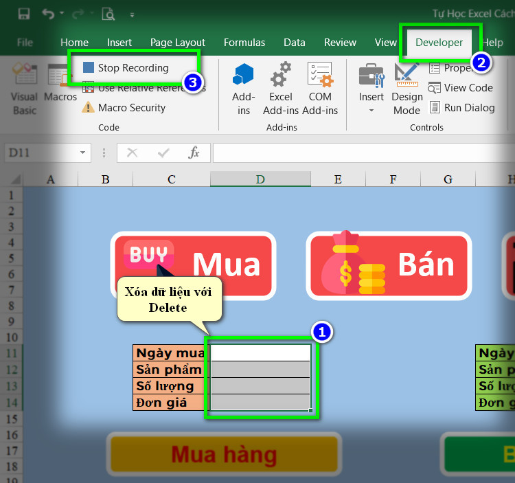 xóa dữ liệu