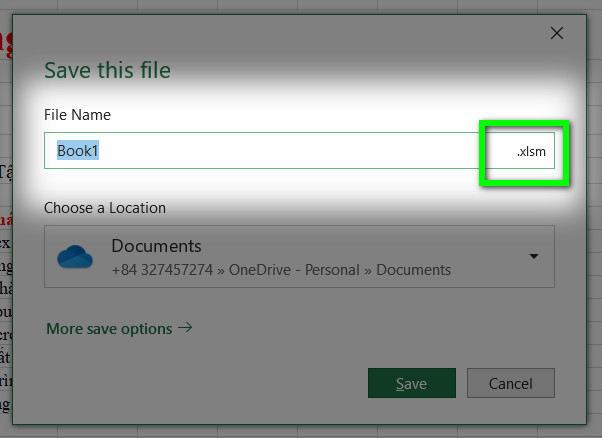 lưu dạng file