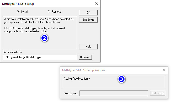 hoàn tất cài đặt MathType 7.4 tiếp theo