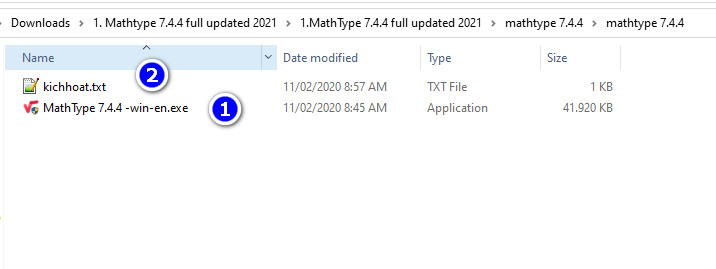 vào file giải nén cài đặt mathtype