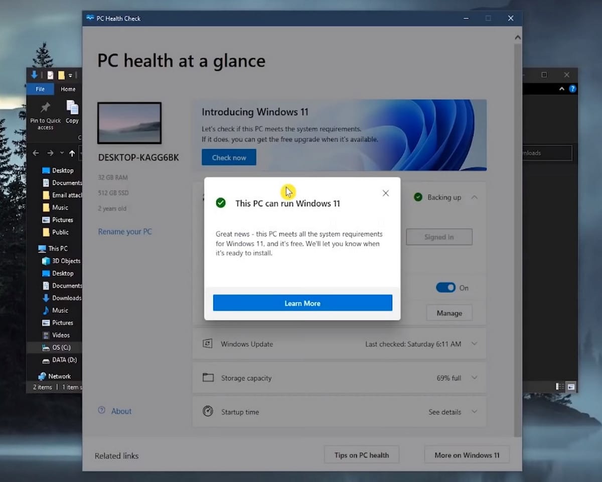 Máy tính có thể cài được Windows 11.