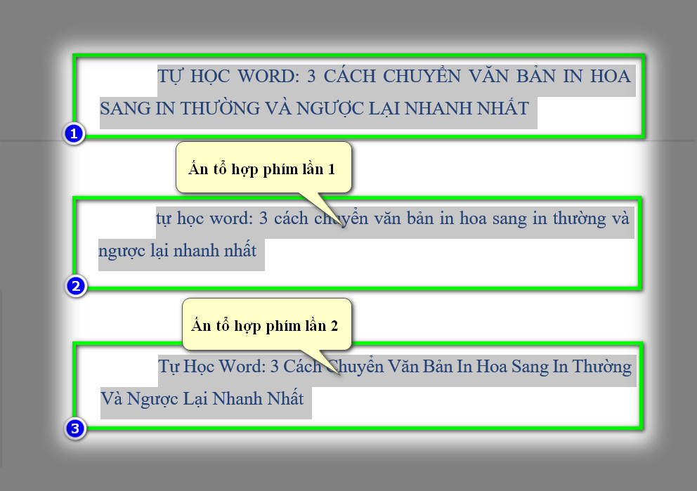 sử dụng tổ hợp phím