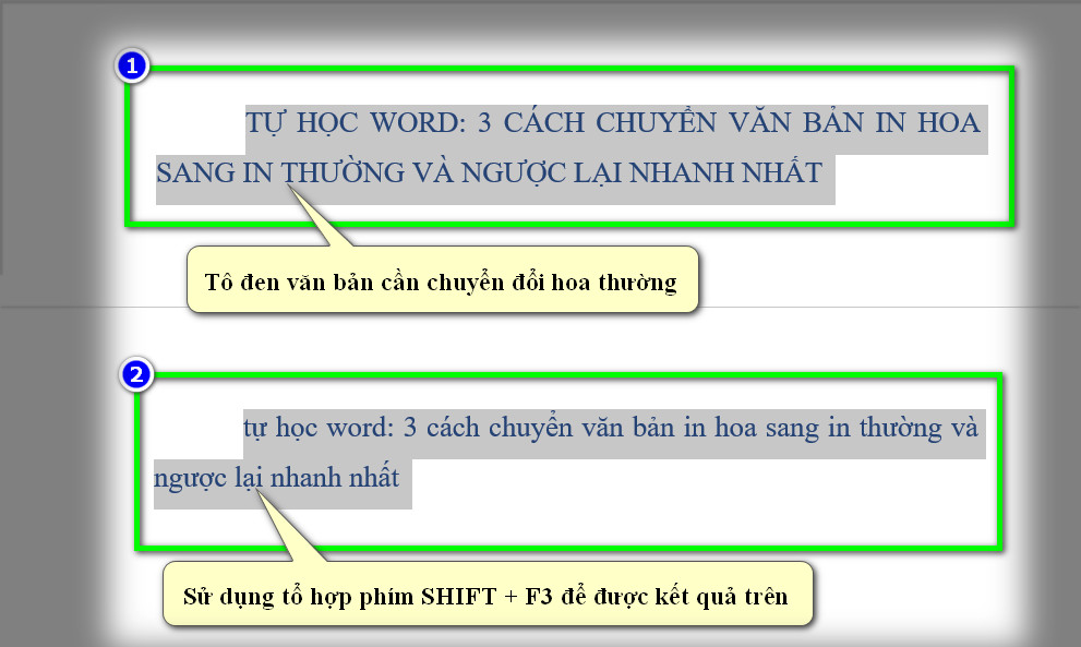 chuyển đổi hoa thường với tổ hợp phím
