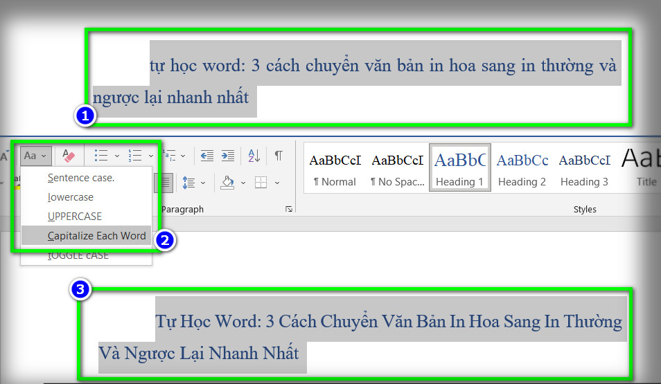 in hoa chữ cái đầu tiên