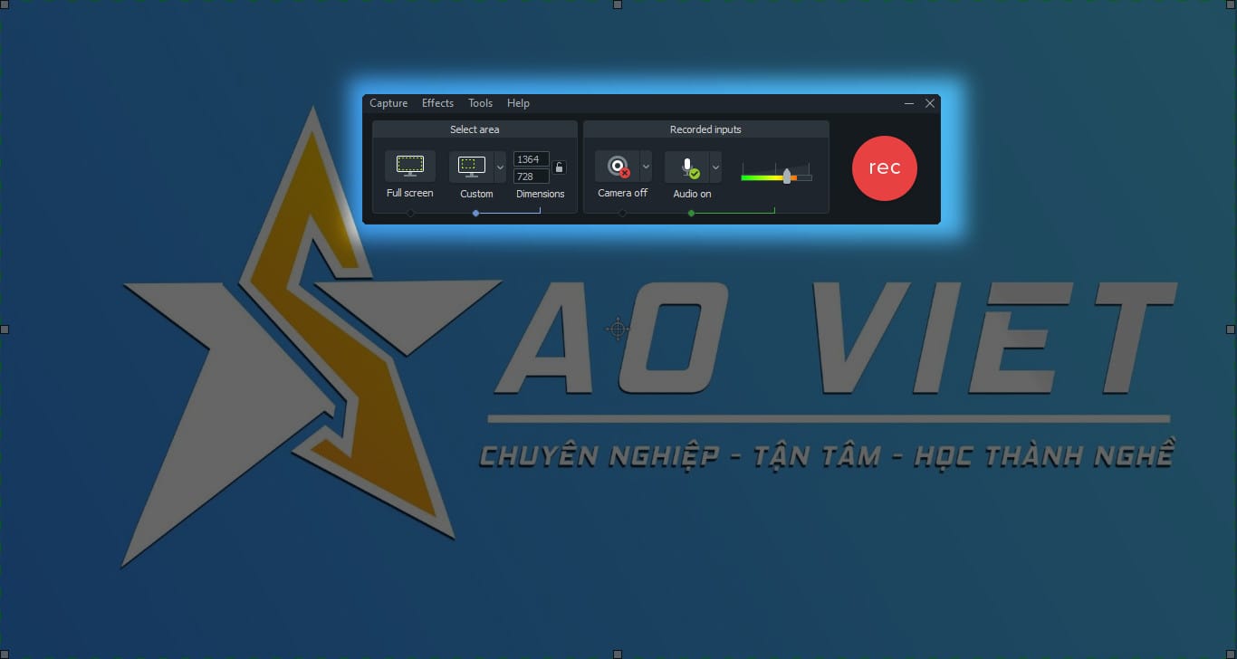 Giao diện Camtasia Recorder 9