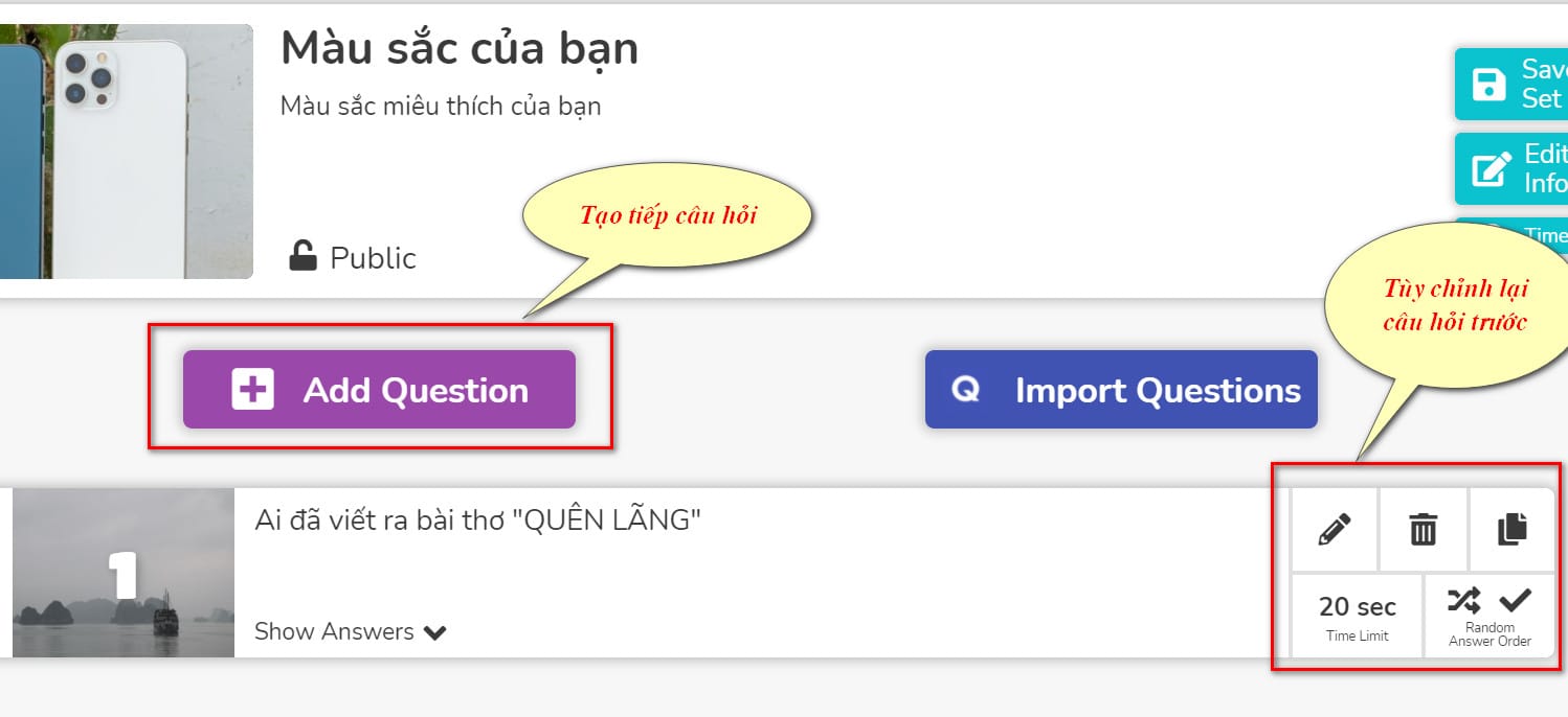 Giao diện sau khi lưu