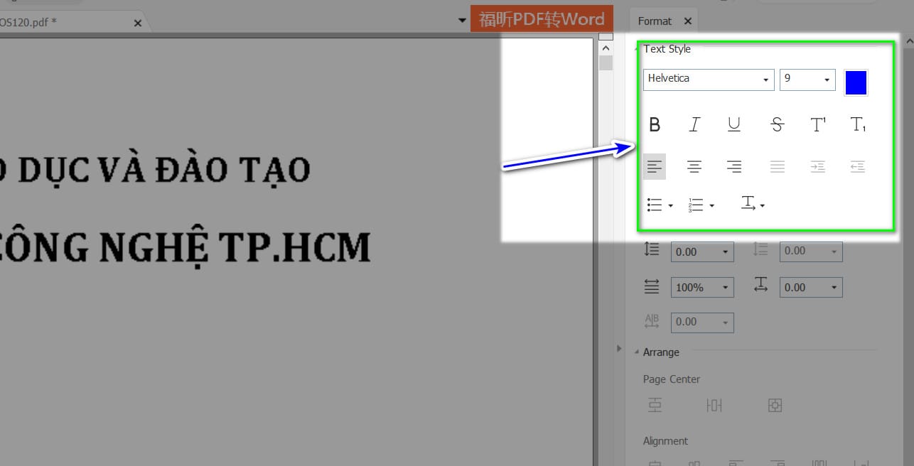 bước 2 tùy chỉnh phông chữ