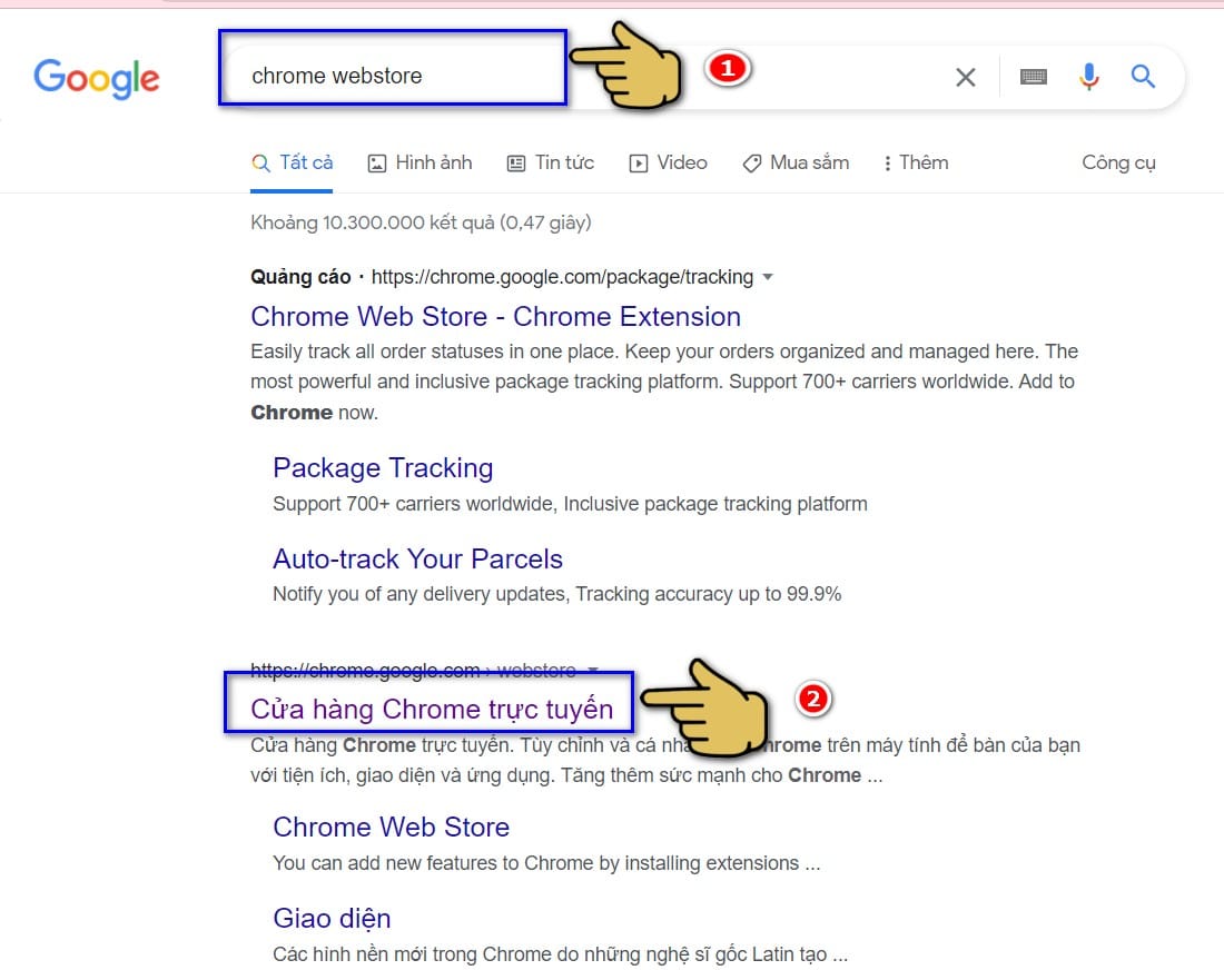 hình vào webstore