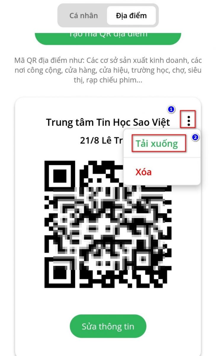 tải xuống mã QR