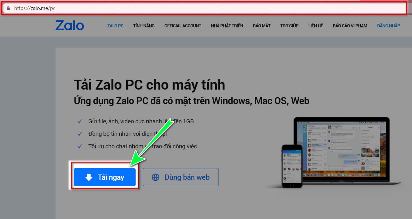 File tải zalo PC