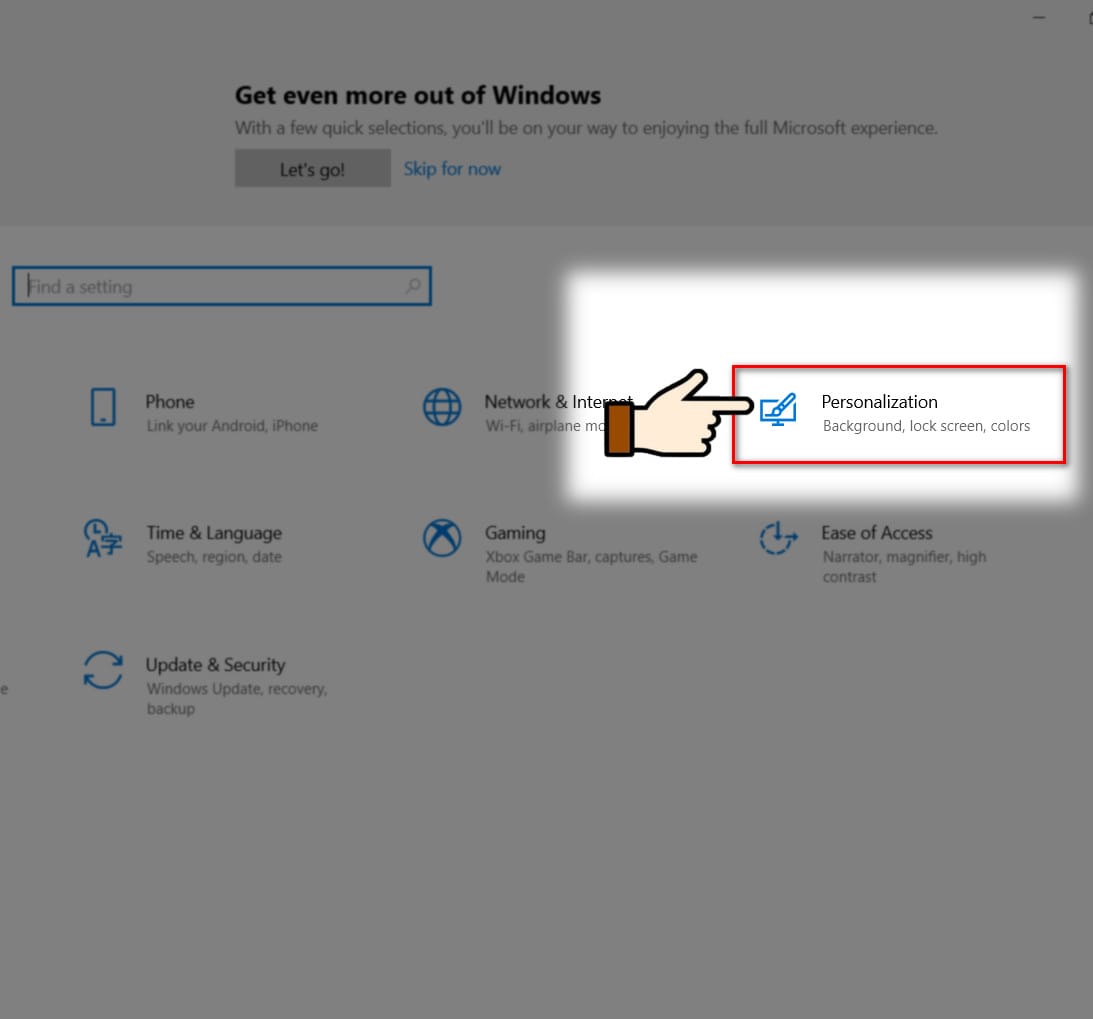 hình chọn vào personalization