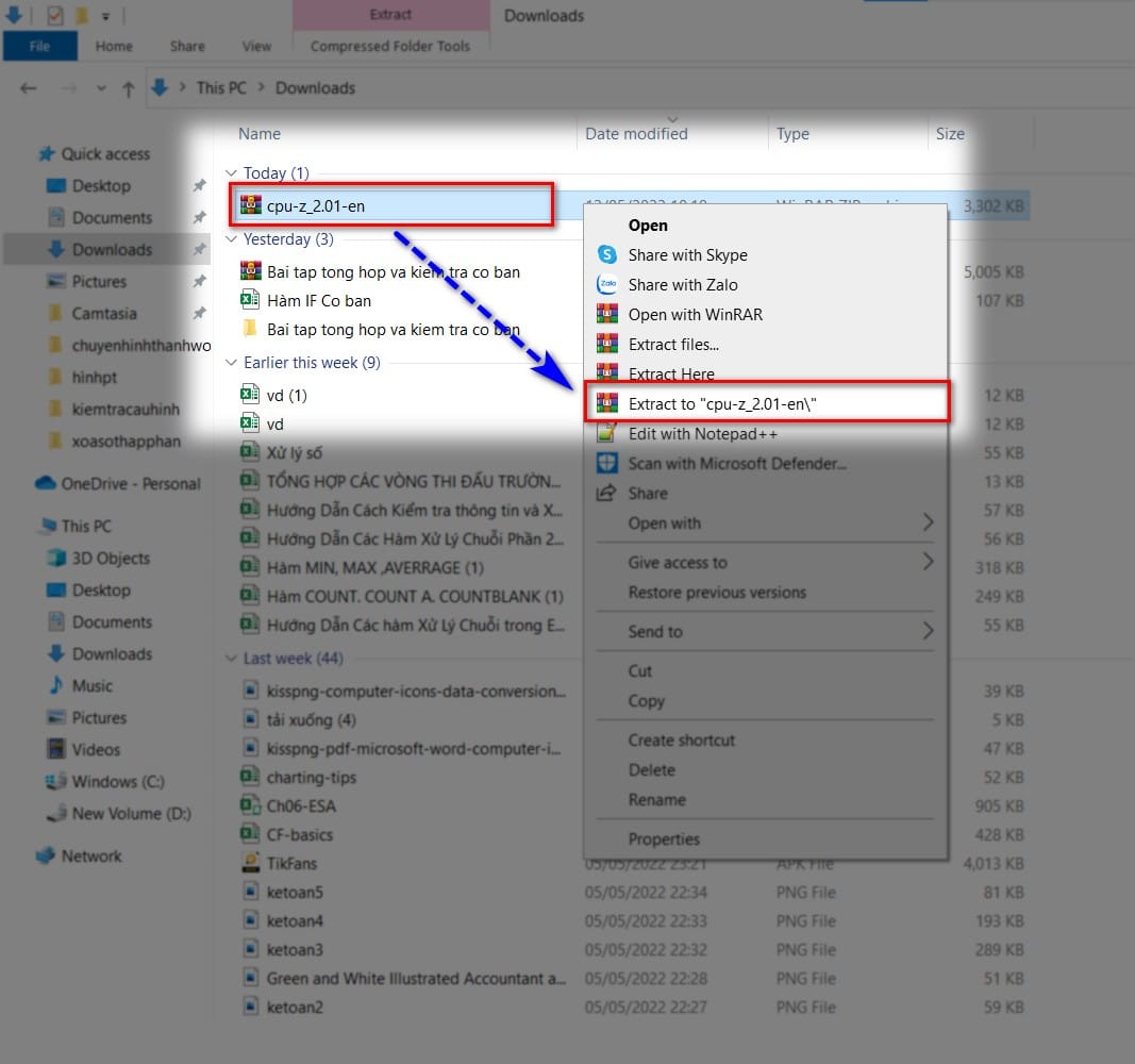 Hình ảnh giải nén file