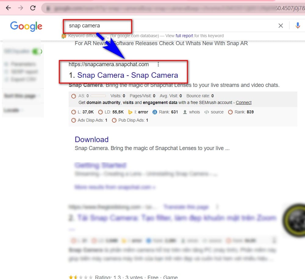 hình ảnh search từ snap
