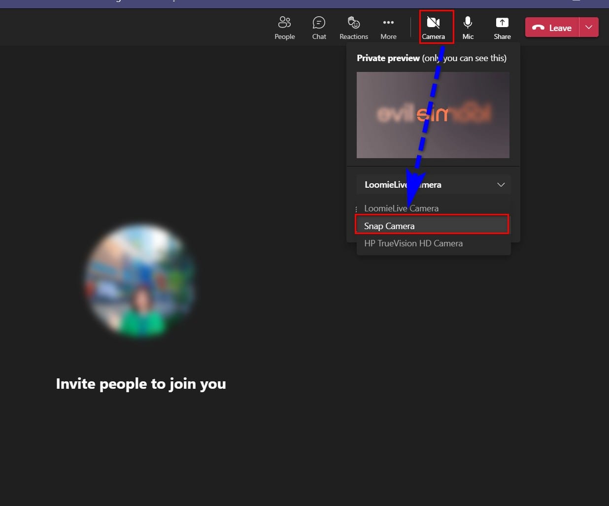 hình thay đổi trên microsoft team