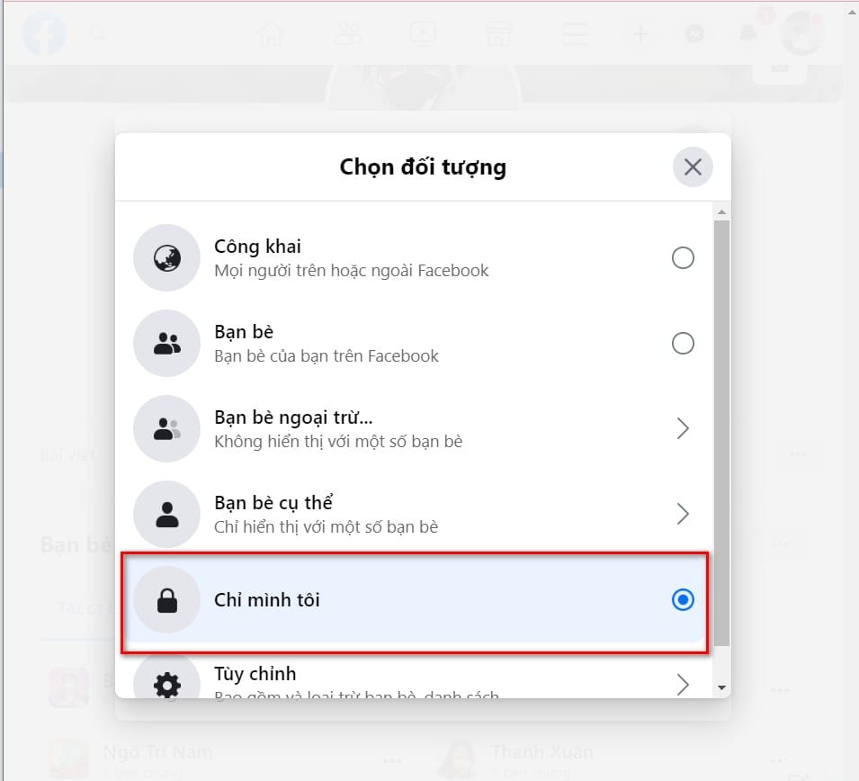hình ảnh ẩn danh sách bạn bè