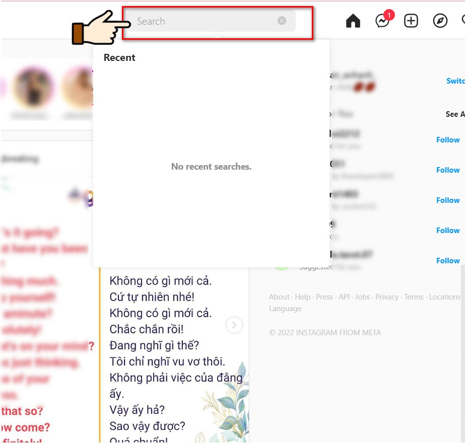 hình search tài khoản