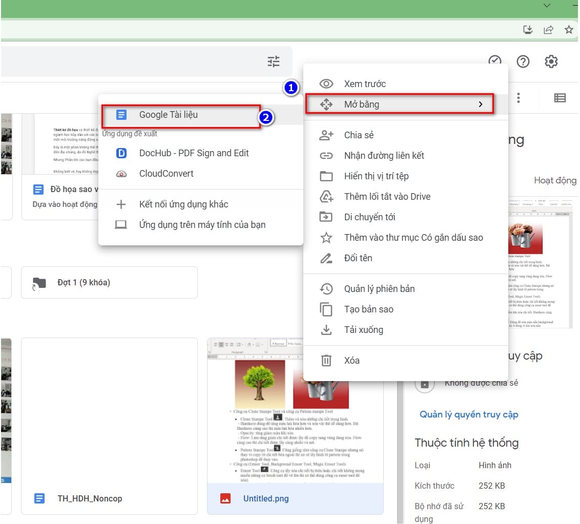 hình ảnh chọn google tài liệu