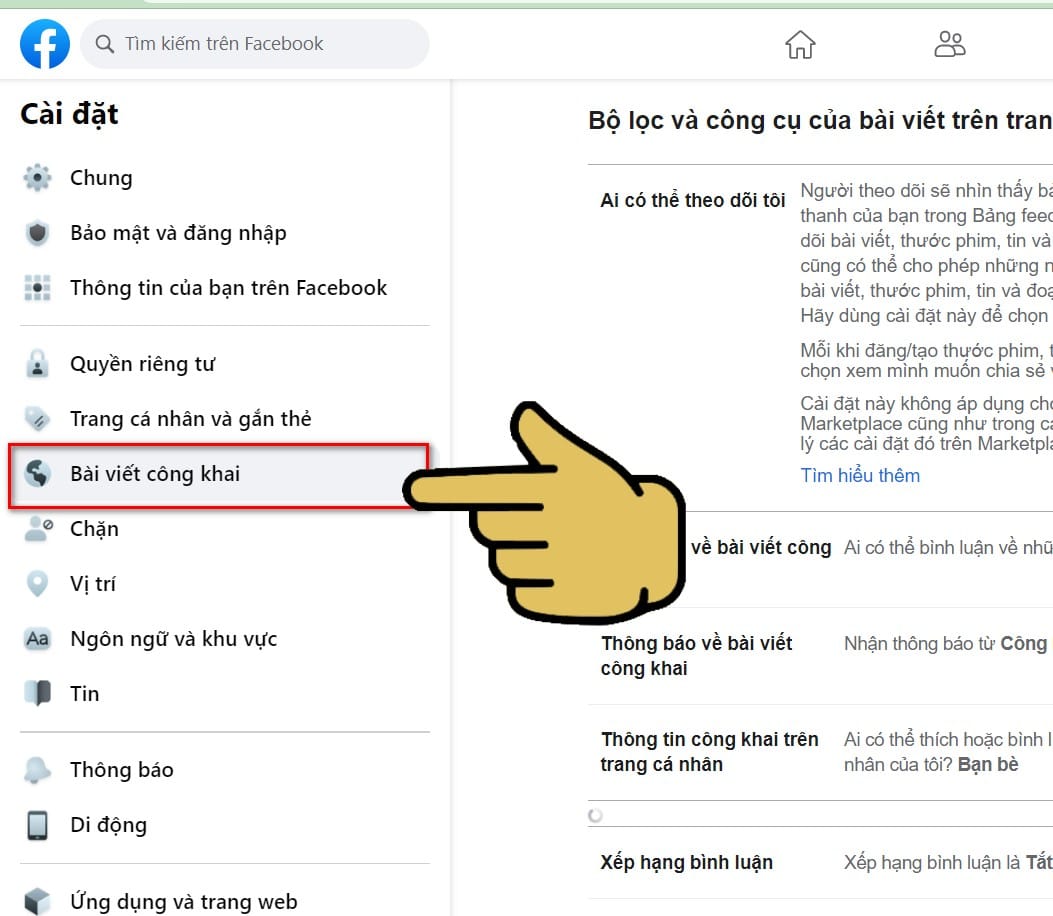 hình chọn bài viết công khai