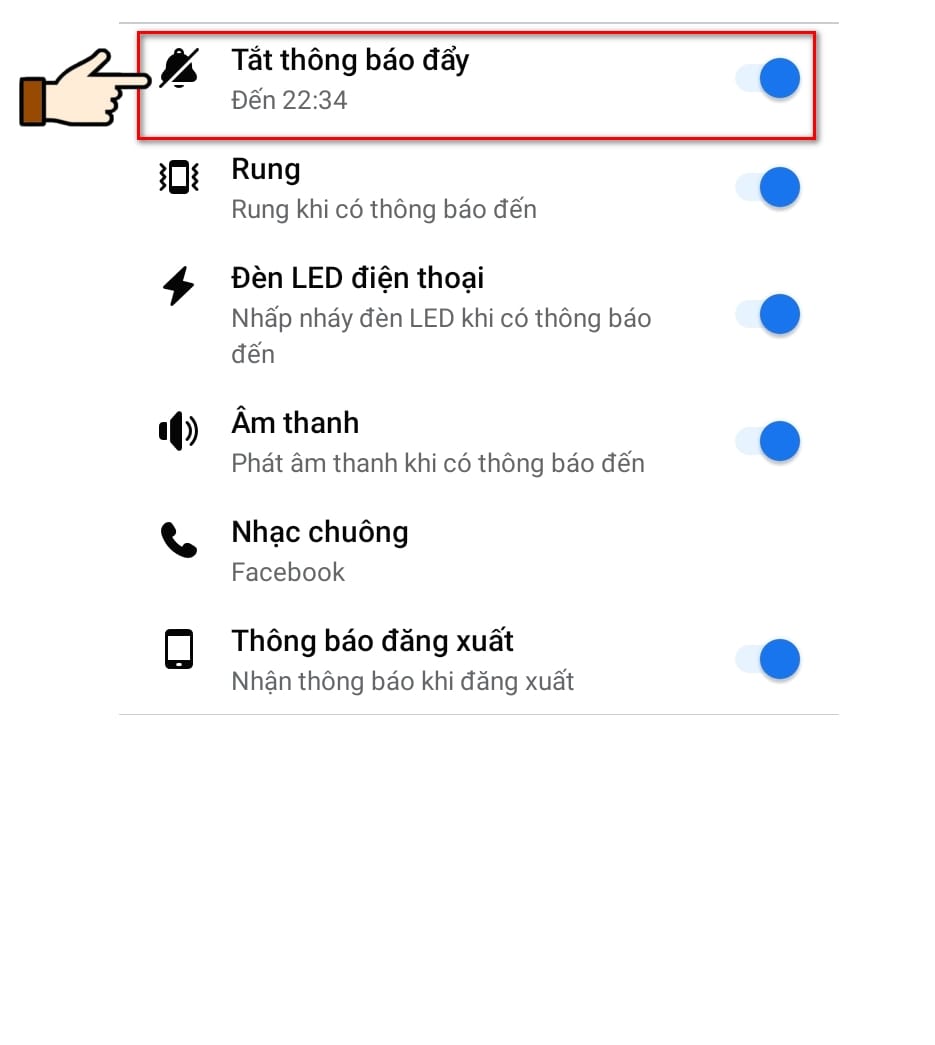 hình chọn thông báo đẩy