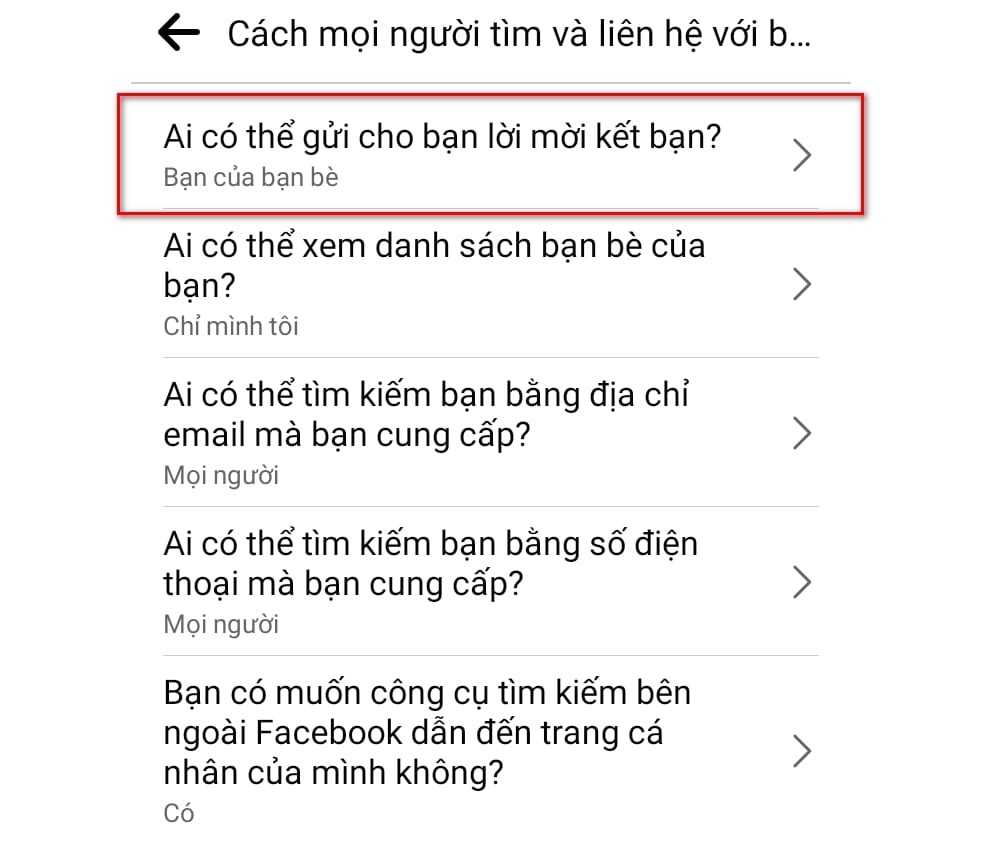 hình tích chọn mục ai có thể gửi lời mời