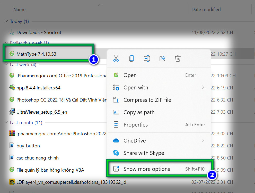 show more option