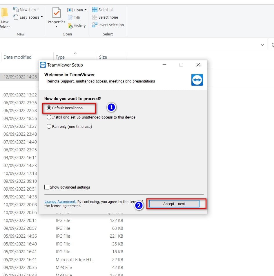 hình chọn default installation